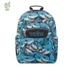 Totto - Mochila escolar adaptable a carro tiburones Acuareles