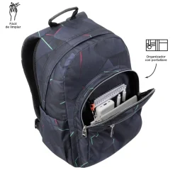 Totto - Mochila escolar adaptable a carro fractal Acuareles
