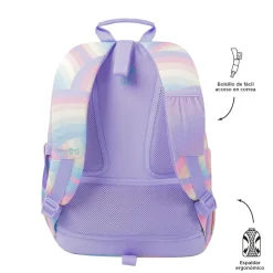 Totto - Mochila escolar adaptable a carro arcoíris Acuareles