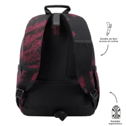 Totto - Mochila escolar adaptable a carro tiza roja Acuareles
