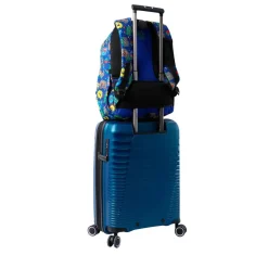 Totto - Mochila escolar adaptable a carro Tello azul Acuareles