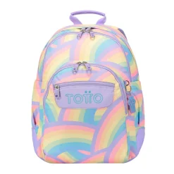 Totto - Mochila escolar arcoíris Crayoles