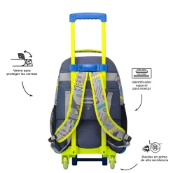 Totto - Mochila escolar con ruedas grande Monark
