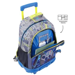 Totto - Mochila escolar con ruedas grande Monark