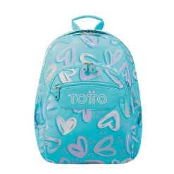 Totto - Mochila escolar corazones pintados Crayoles