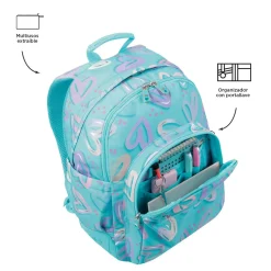 Totto - Mochila escolar corazones pintados Crayoles