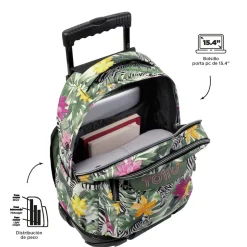 Totto - Mochila escolar con ruedas tropical cebras Renglones