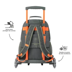Totto - Mochila escolar con ruedas grande Brawlmaster
