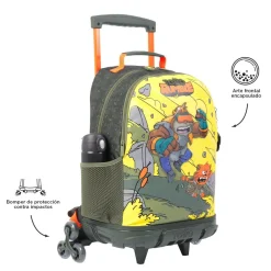 Totto - Mochila escolar con ruedas grande Brawlmaster