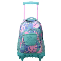 Totto - Mochila escolar con ruedas Renglones - Natury