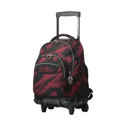 Totto - Mochila escolar con ruedas tiza roja Renglones
