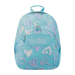 Totto - Mochila escolar corazones pintados Rayol