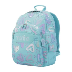 Totto - Mochila escolar corazones pintados Rayol