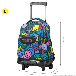 Totto - Mochila escolar con ruedas emojis Renglones