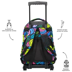 Totto - Mochila escolar con ruedas emojis Renglones