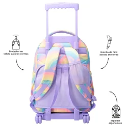 Totto - Mochila escolar con ruedas arcoíris Renglones