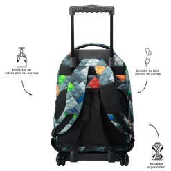 Totto - Mochila escolar con ruedas bloques Renglones
