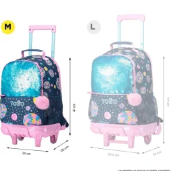 Totto - Mochila escolar con ruedas mediana Sweet Candy