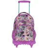 Totto - Mochila escolar con ruedas Renglones - Perritos