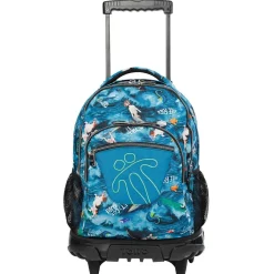 Totto - Mochila escolar con ruedas Renglones - Océano