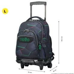 Totto - Mochila escolar con ruedas fractal Renglones