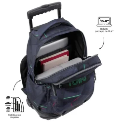 Totto - Mochila escolar con ruedas fractal Renglones