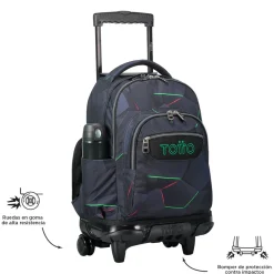 Totto - Mochila escolar con ruedas fractal Renglones