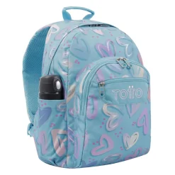 Totto - Mochila escolar corazones pintados Acuarela