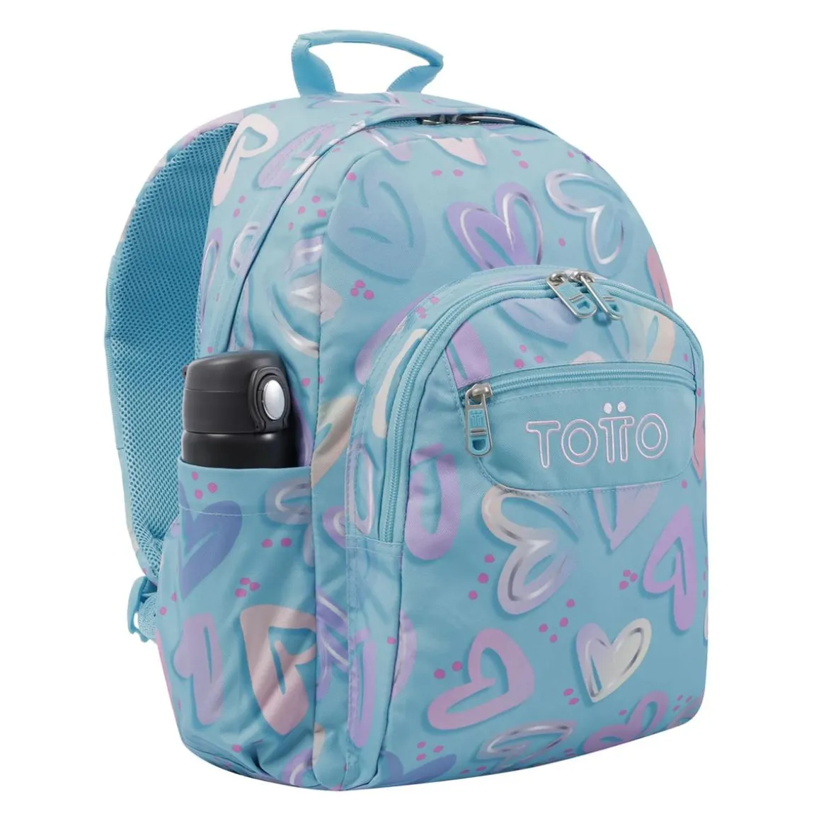Totto - Mochila escolar corazones pintados Acuarela
