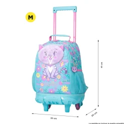 Totto - Mochila escolar con ruedas mediana Tropyglam