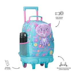 Totto - Mochila escolar con ruedas mediana Tropyglam