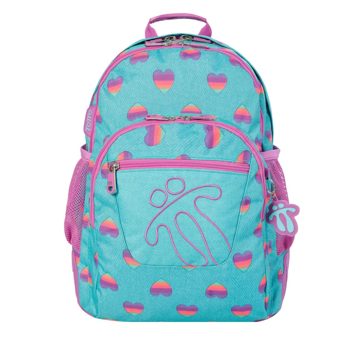 Totto - Mochila escolar Crayoles corazones multicolor