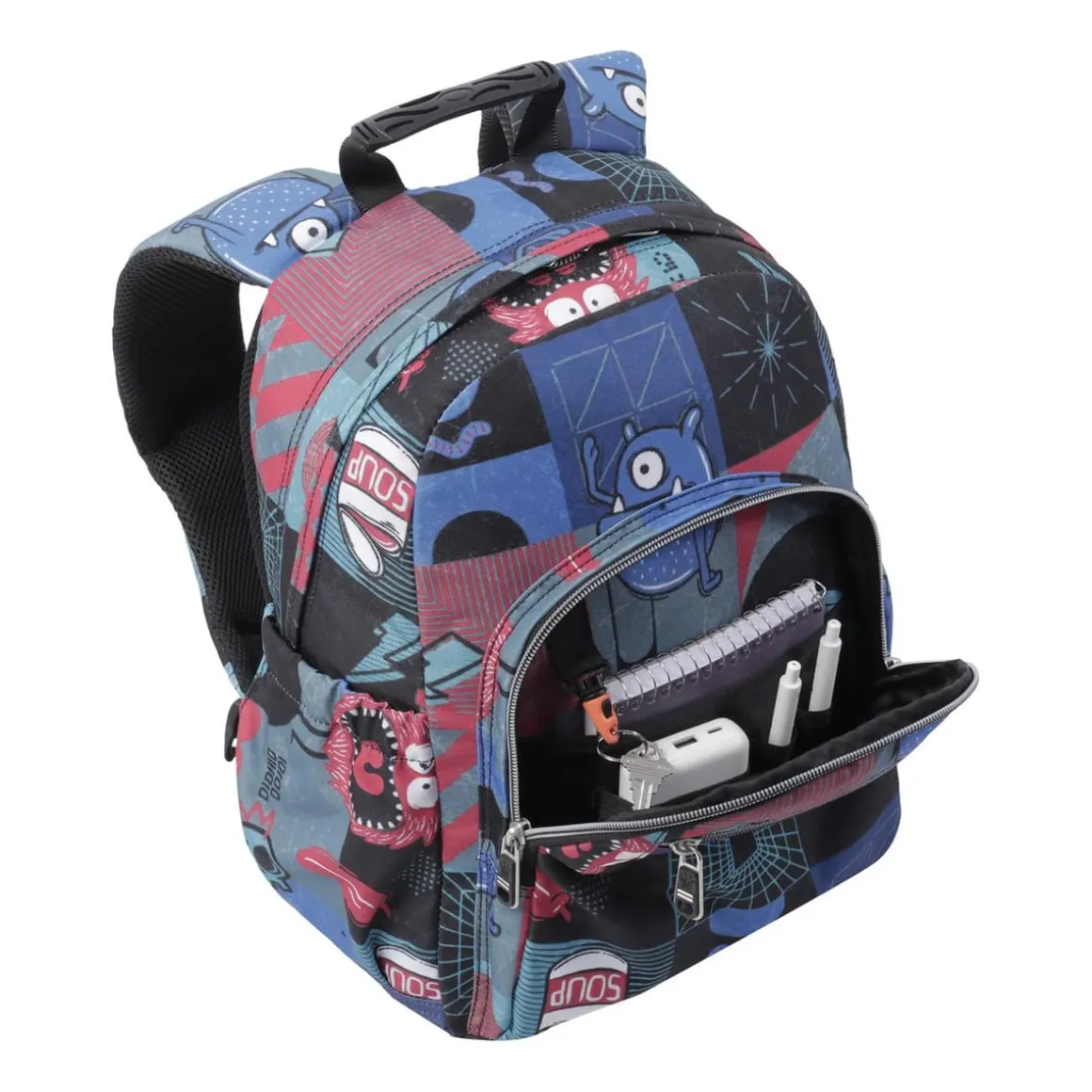 Totto - Mochila escolar cyber monstruos Gommas
