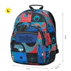 Totto - Mochila escolar cyber monstruos Crayoles