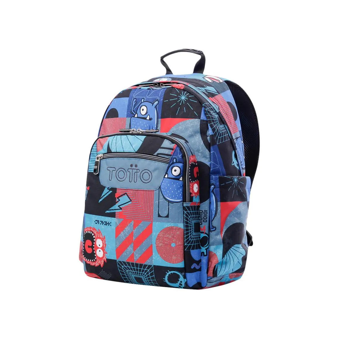 Totto - Mochila escolar cyber monstruos Acuarela