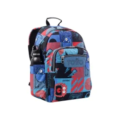 Totto - Mochila escolar cyber monstruos Acuarela