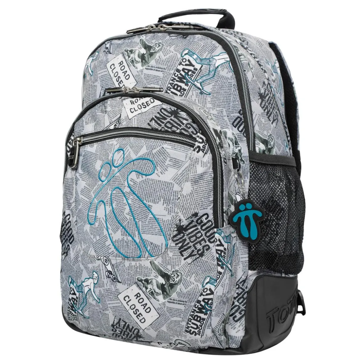 Totto - Mochila escolar Ecole estampado Newspaper