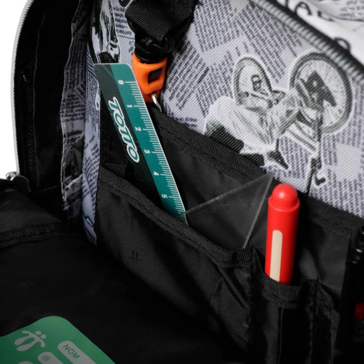 Totto - Mochila escolar Ecole estampado Newspaper
