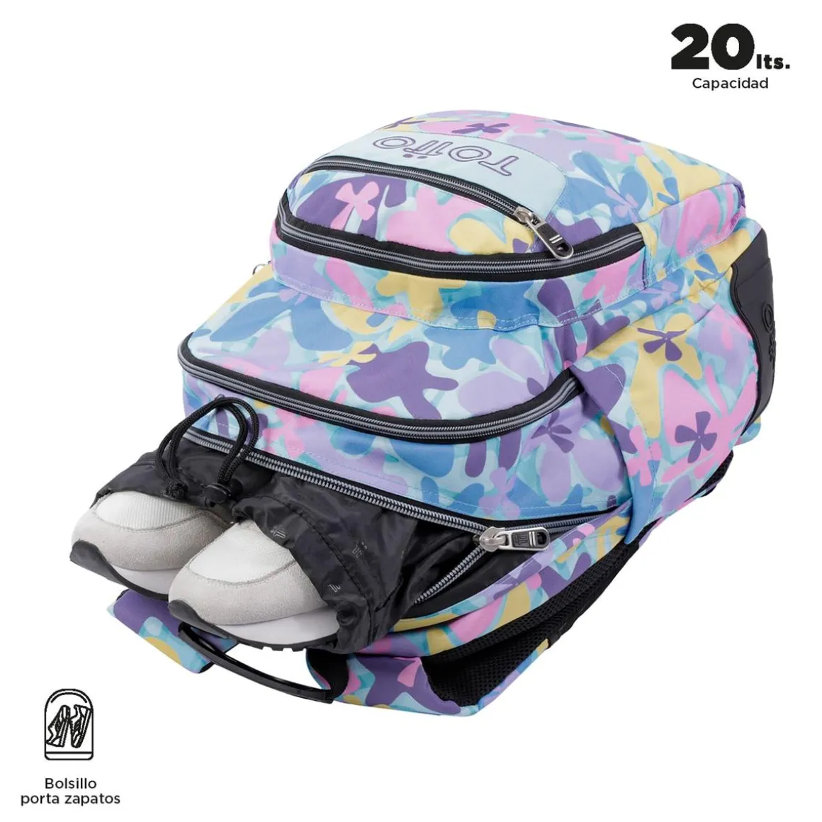 Totto - Mochila escolar flores hawaianas Crayoles