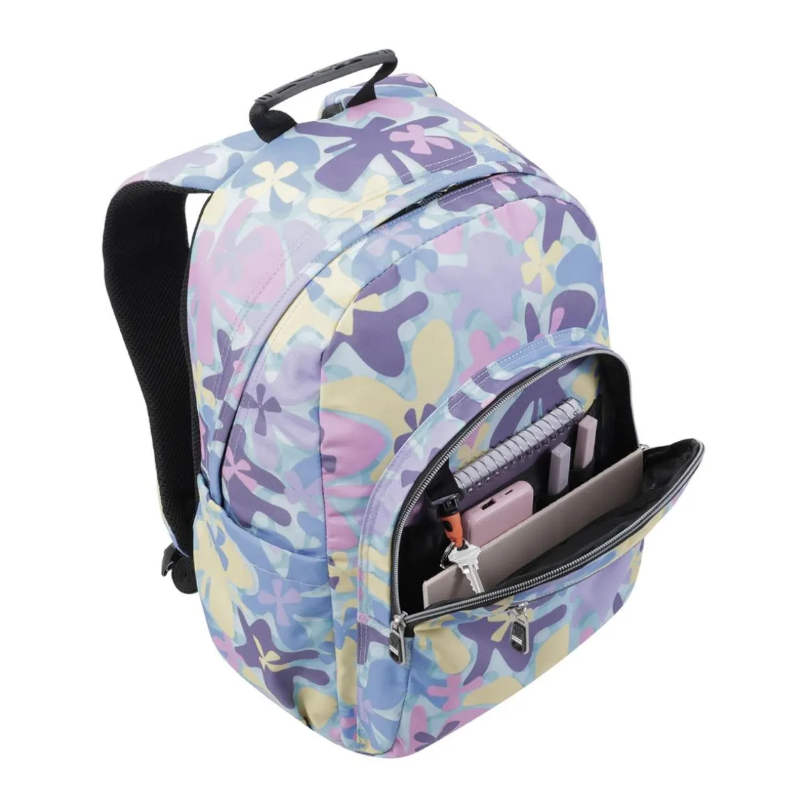Totto - Mochila escolar flores hawaianas Acuarela