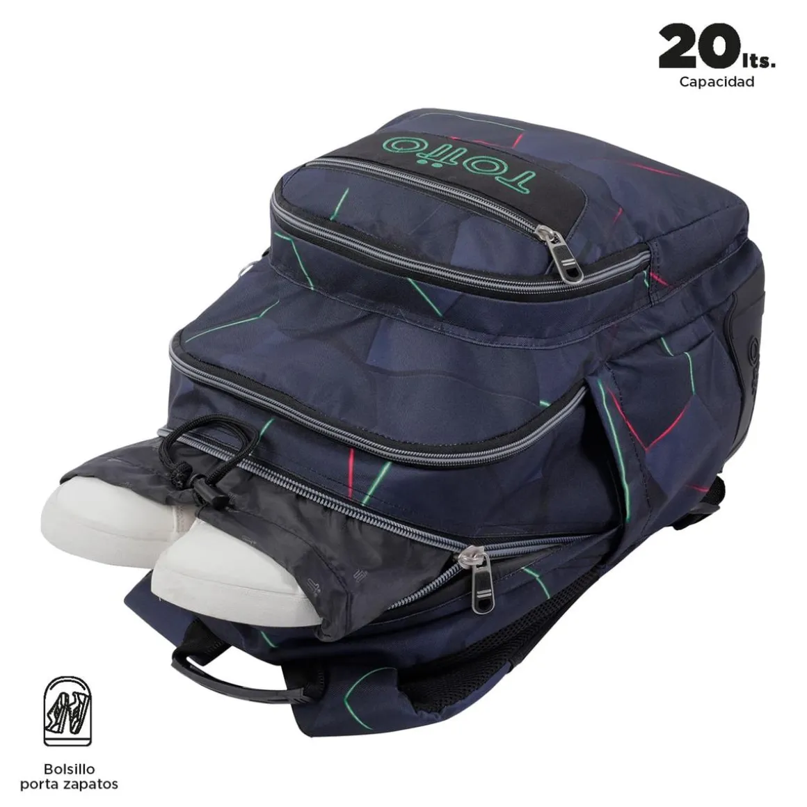 Totto - Mochila escolar fractal Crayoles