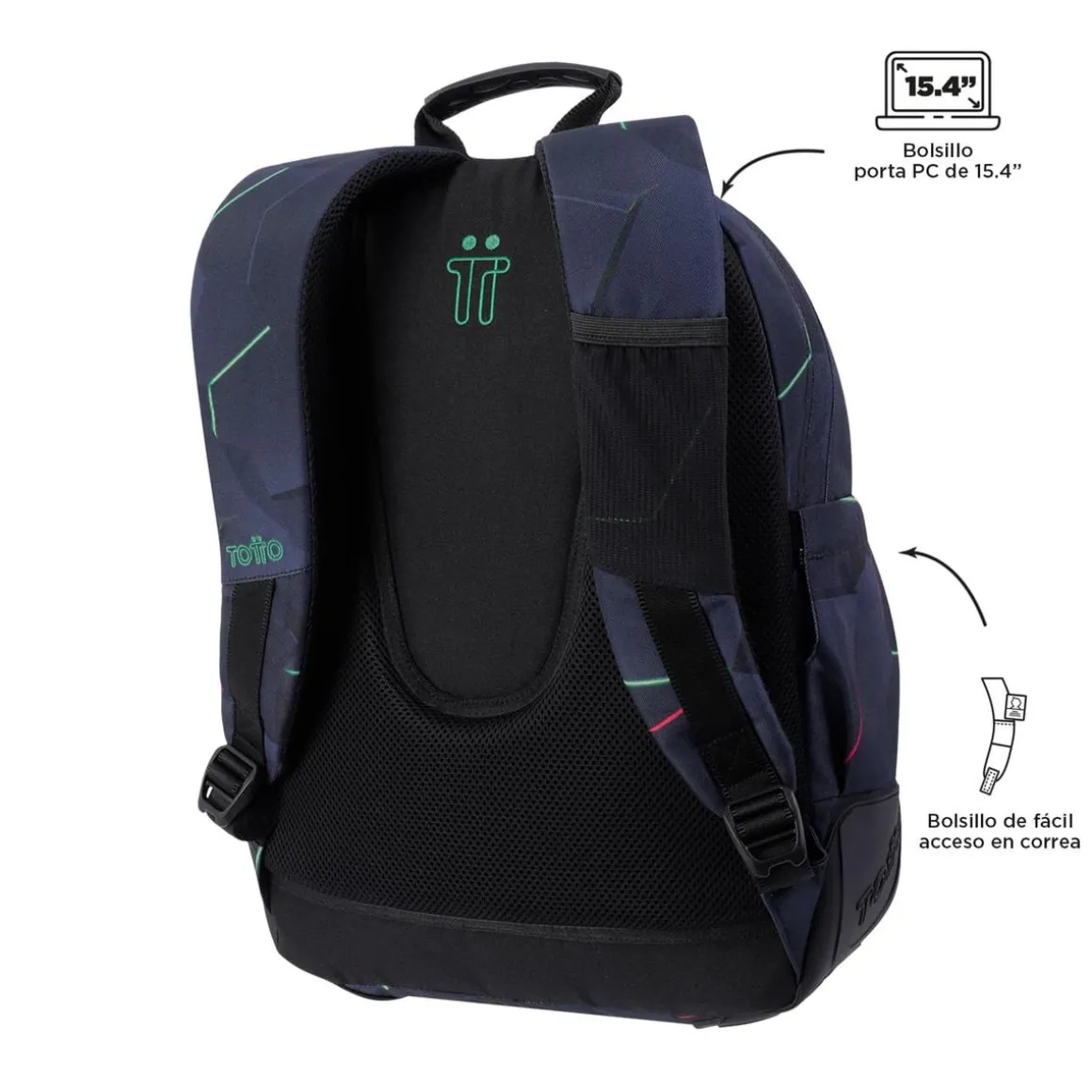 Totto - Mochila escolar fractal Crayoles