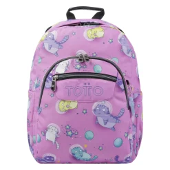 Totto - Mochila escolar gatos astronautas Acuarela