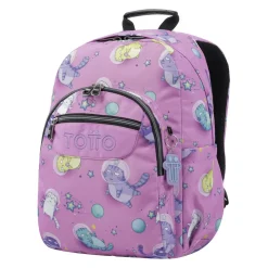 Totto - Mochila escolar gatos astronautas Acuarela