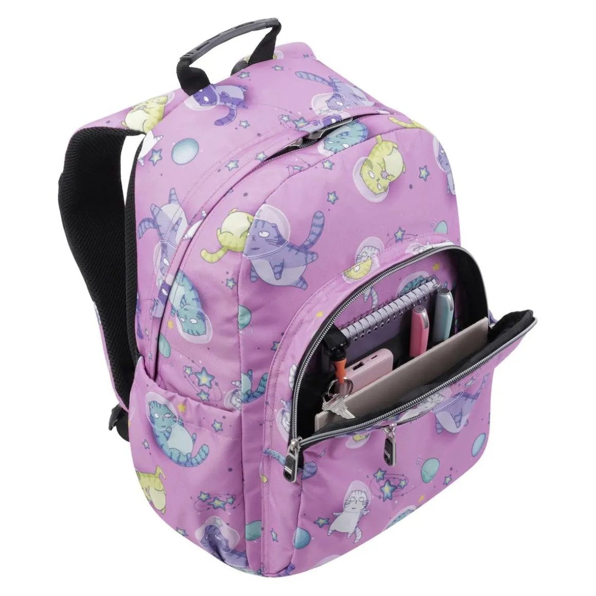 Totto - Mochila escolar gatos astronautas Acuarela