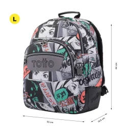 Totto - Mochila escolar manga Crayoles
