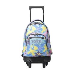 Totto - Mochila escolar pequeña ruedas flores hawaianas Resma