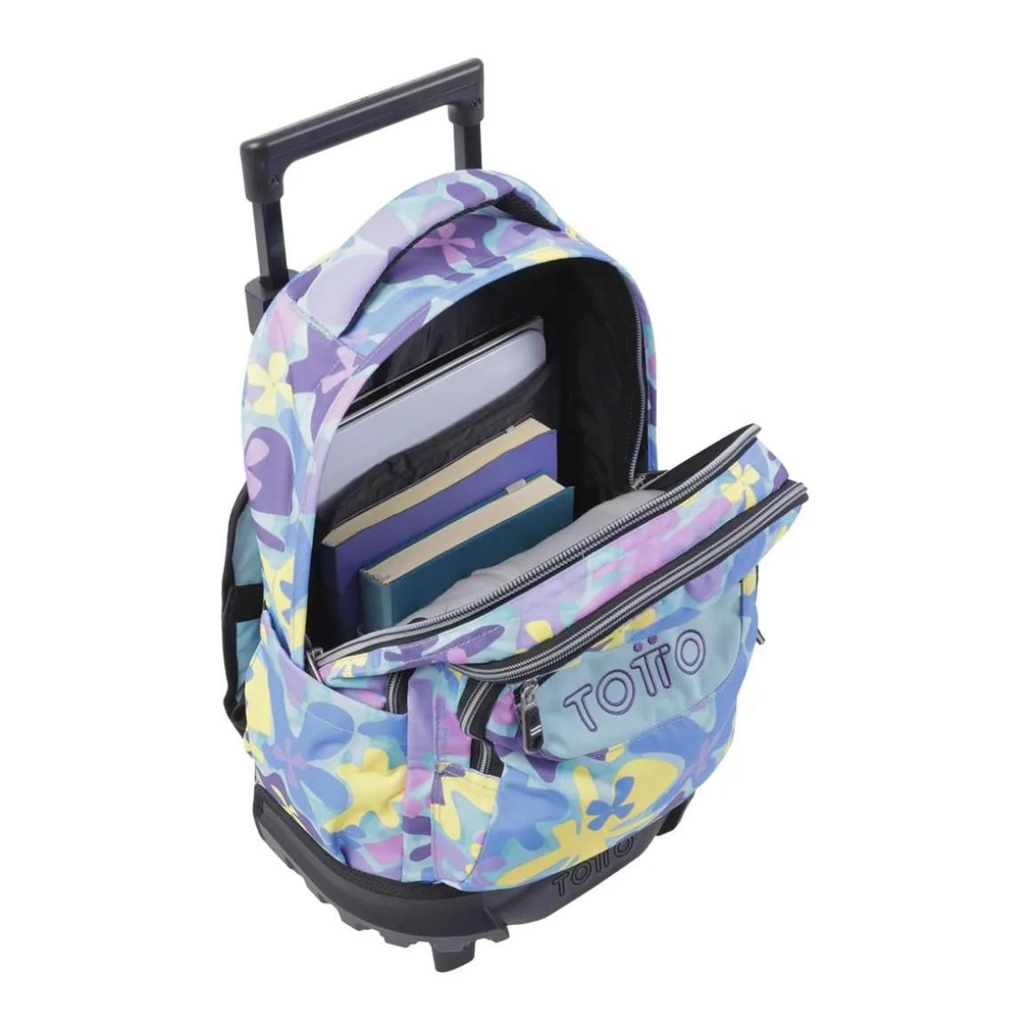 Totto - Mochila escolar pequeña ruedas flores hawaianas Resma