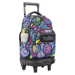 Totto - Mochila escolar pequeña ruedas emojis Resma