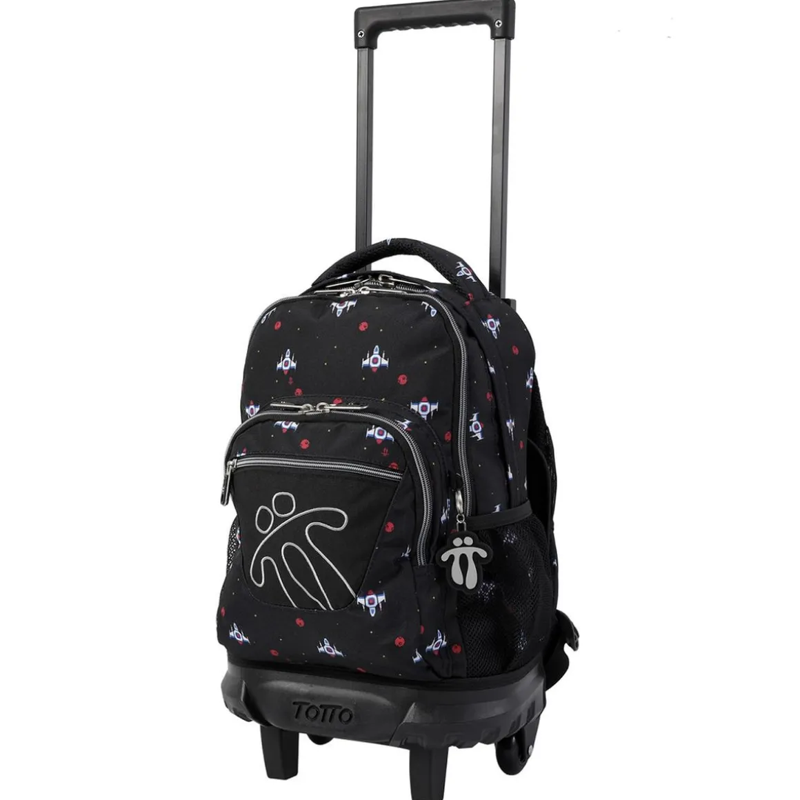 Totto - Mochila escolar pequeña con ruedas Resma - Naves espaciales